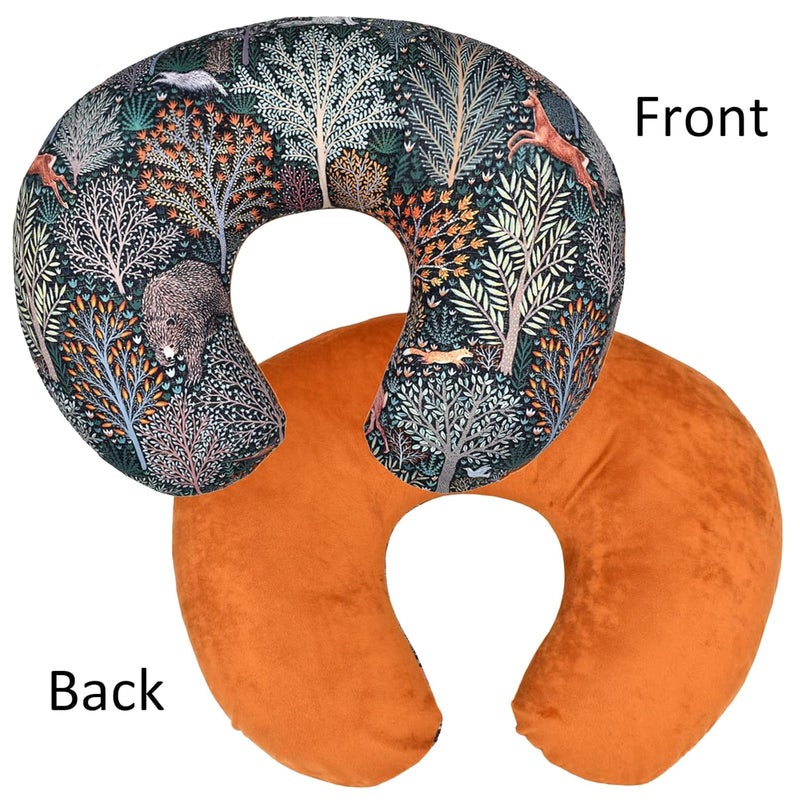 Winmany 2 Pack Baby Nursing Pillow Cover Newborn U-Shaped Breastfeeding Pillowcase Cushion Cover Stretchy Replaceable Forest&Floral Pillow Cover Slipcover 22.5x20 - Image 2